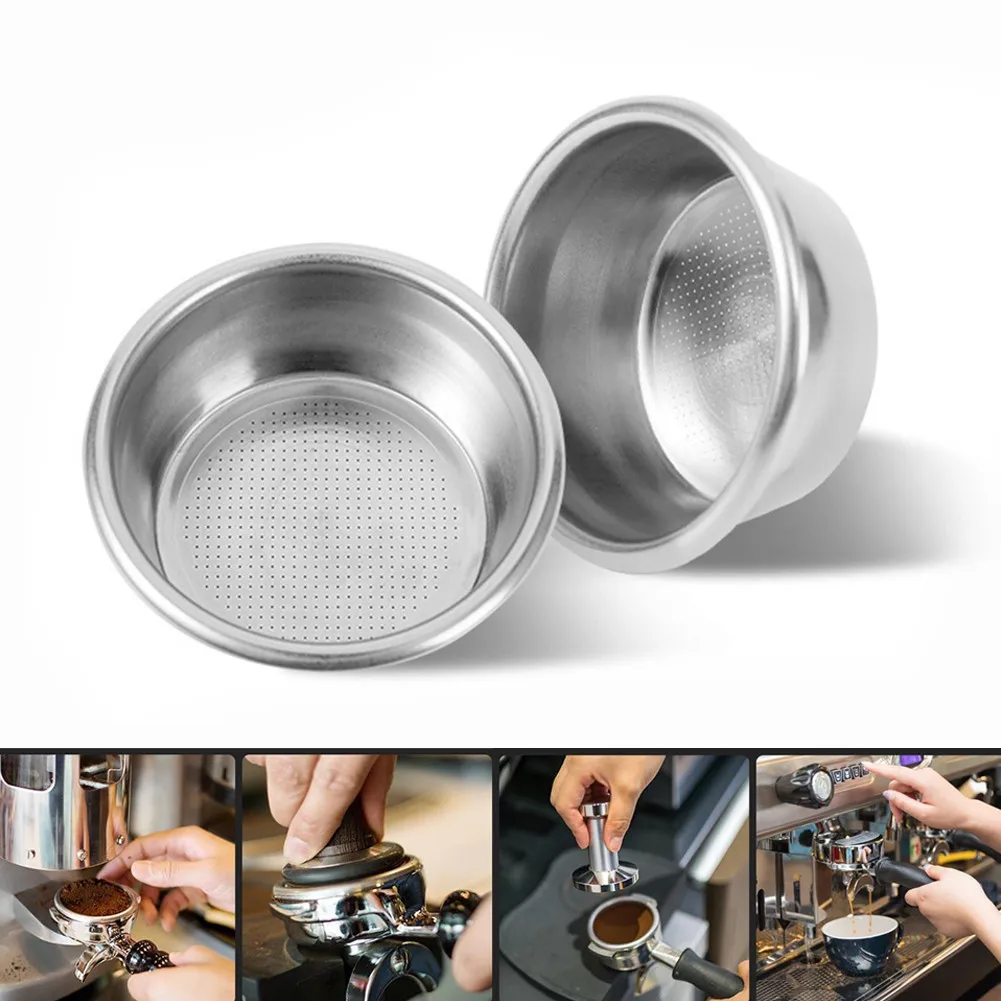 

Stainless Steel 54mm Coffee Tea Filter Basket Double 2 Cup Coffee Maker Part Powdered Coffee Powder Filters Baskets Kitchen Set