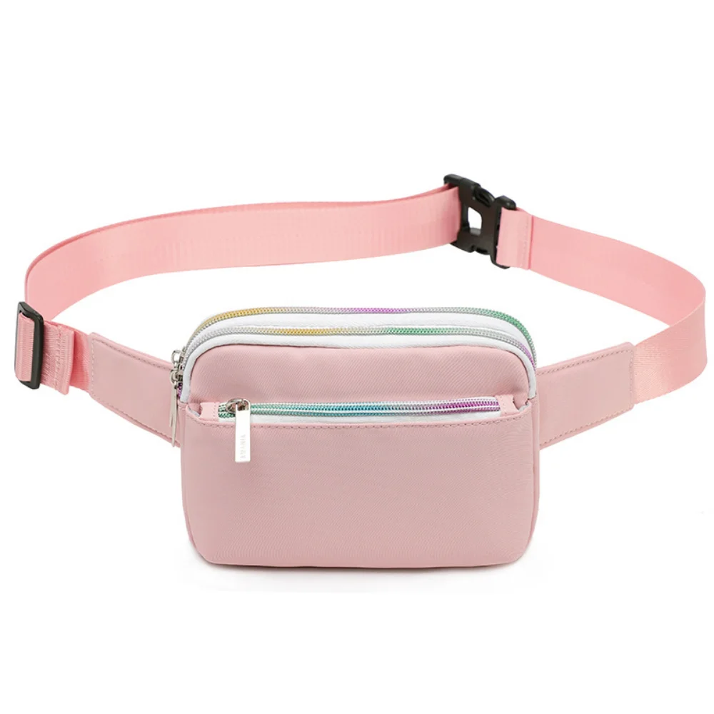 Купи Solid Color Nylon Waist Bags Women Simple Zipper Chest Bags Outdoor Sports Fanny Pack Casual Versatile Pocket Money Hip Pouch за 590 рублей в магазине AliExpress