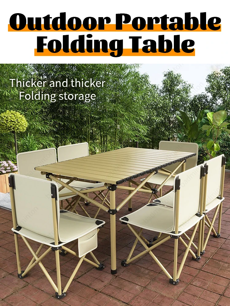 

Складной стол для отдыха на открытом воздухе, нескользящий портативный столик для яиц, барбекю, кемпинга, пикника, гостиной, сада, набор для ...