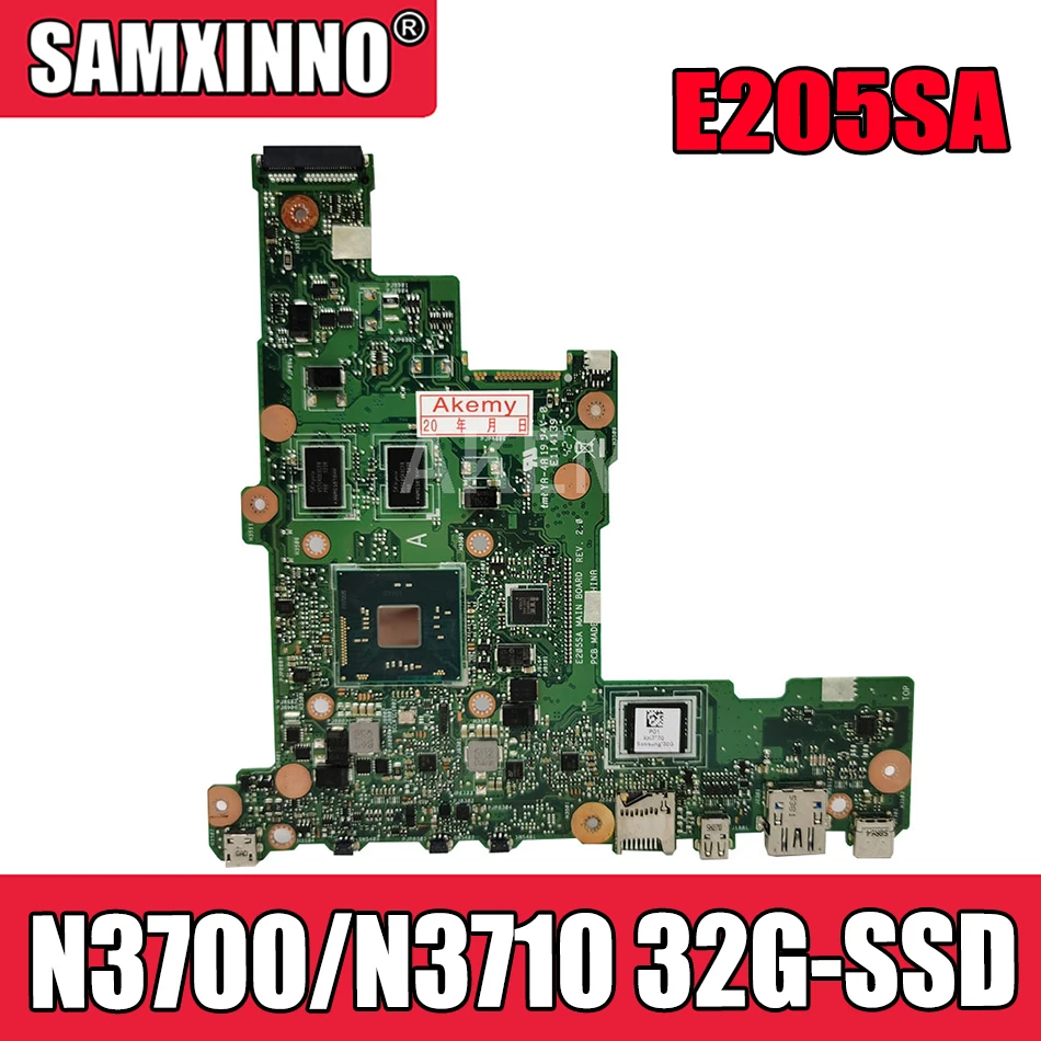 

Материнская плата для ноутбука Akemy E205SA Материнская плата Asus Eeebook Flip E205S TP200S TP200SA N3700 N3710 32G-SSD