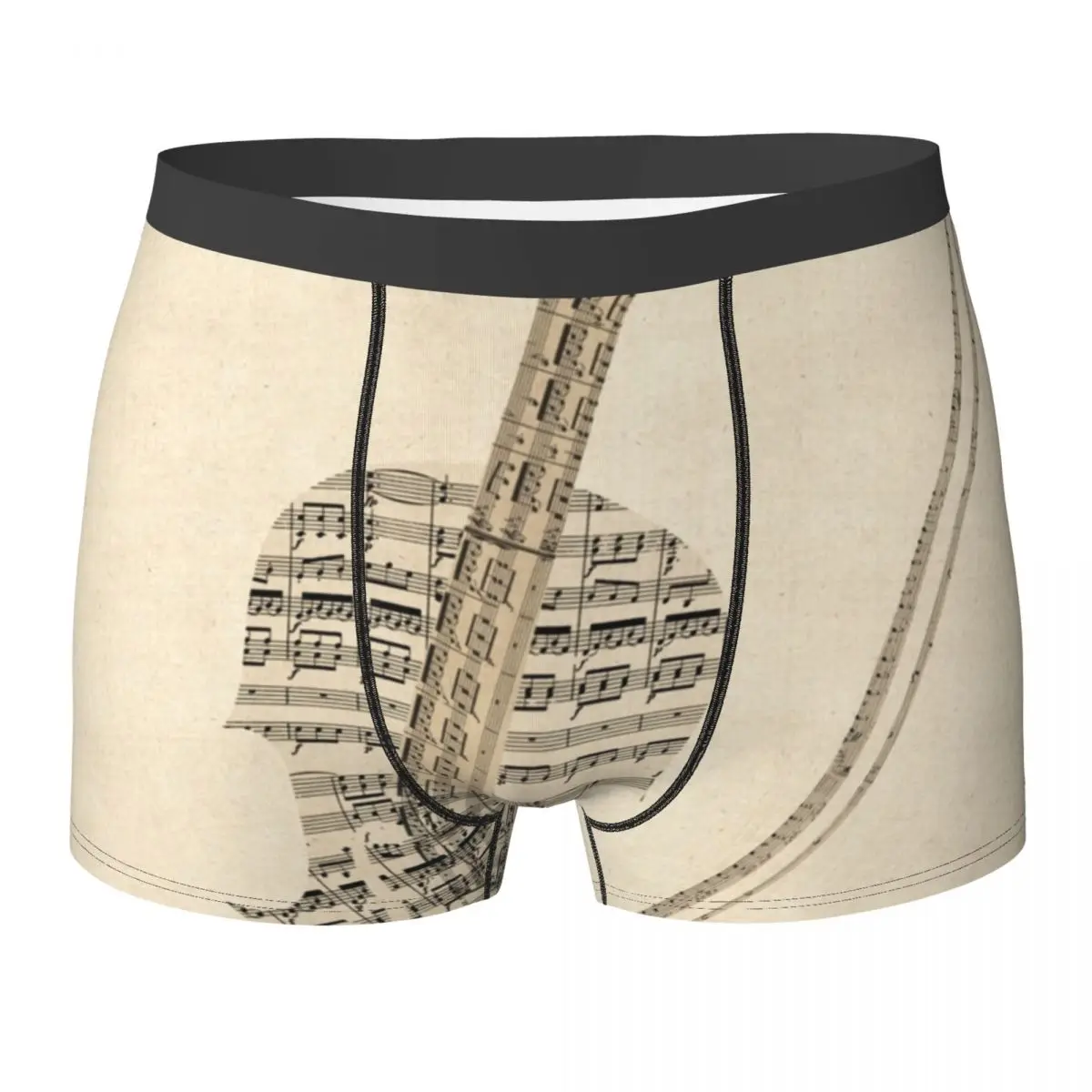 Violin Underwear Violin Old Sheet Music Sublimation Boxershorts Hot Men Underpants Breathable Shorts Briefs Birthday Gift
