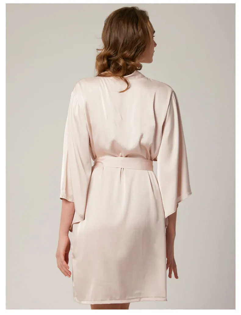 Embroidery Robes Flare Sleeve Nightgown Bridesmaid Women's Wedding Nightgowns Spring New Thin Bride Gown Blush Navy Robes Solid