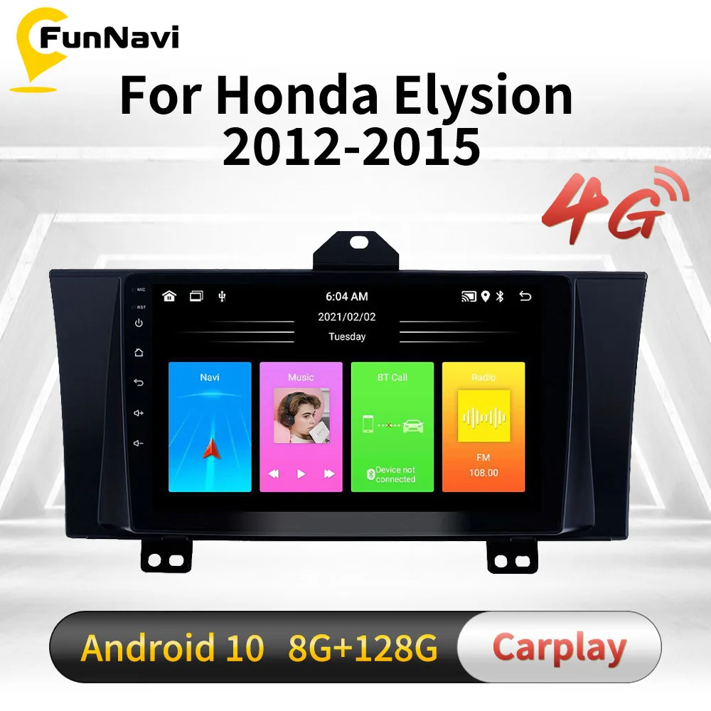 

Автомобильный радиоприемник 2 Din Android для Honda Elysion 2012-2015, автомобильный стерео мультимедийный плеер, GPS, Wi-Fi, 4G навигация, автомобильное головно...
