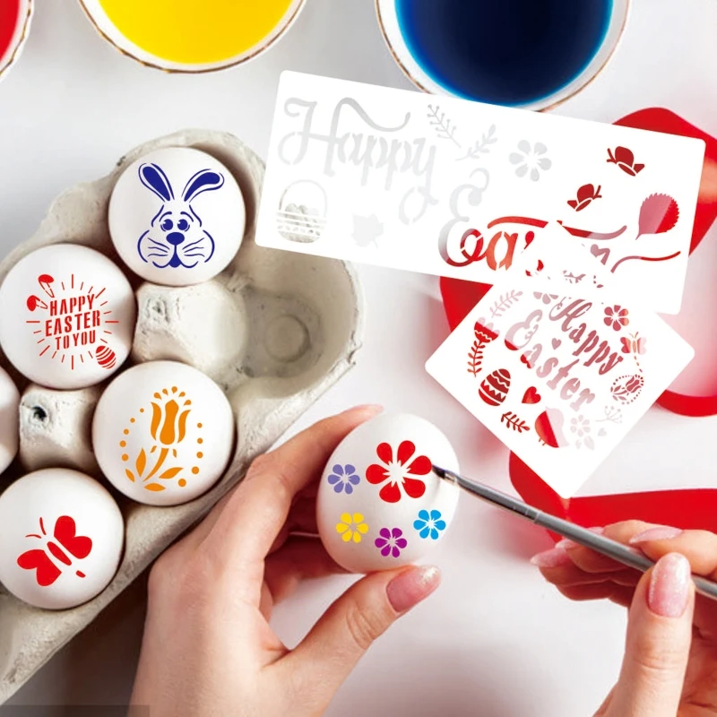 12 шт. трафареты для рисования пасхальных яиц | Канцтовары офиса и дома
