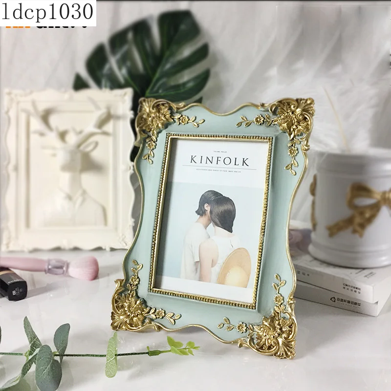 

Фоторамка в Европейском стиле, декоративная ретро фоторамка, креативный подарок, 6 дюймов, для свадебных скандинавских рам, набор для мебели