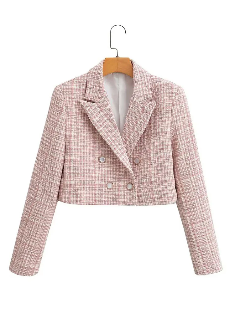 

2022 autumn and winter new women's retro lapel fashion Slim temperament small fragrant wind short jacket