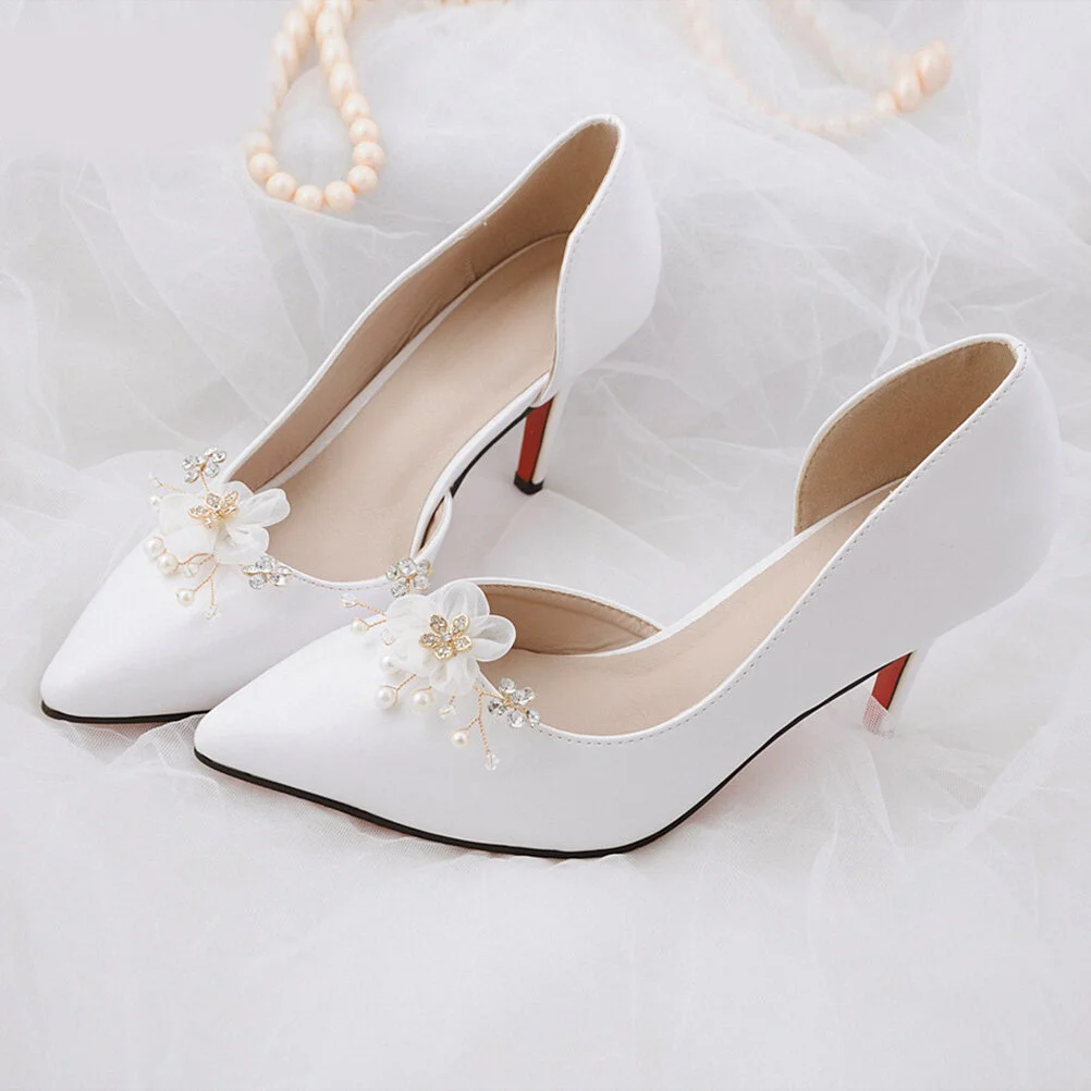 

Wedding Shoe Decorations Bride Buckle Pearl Shoes Accessories European American