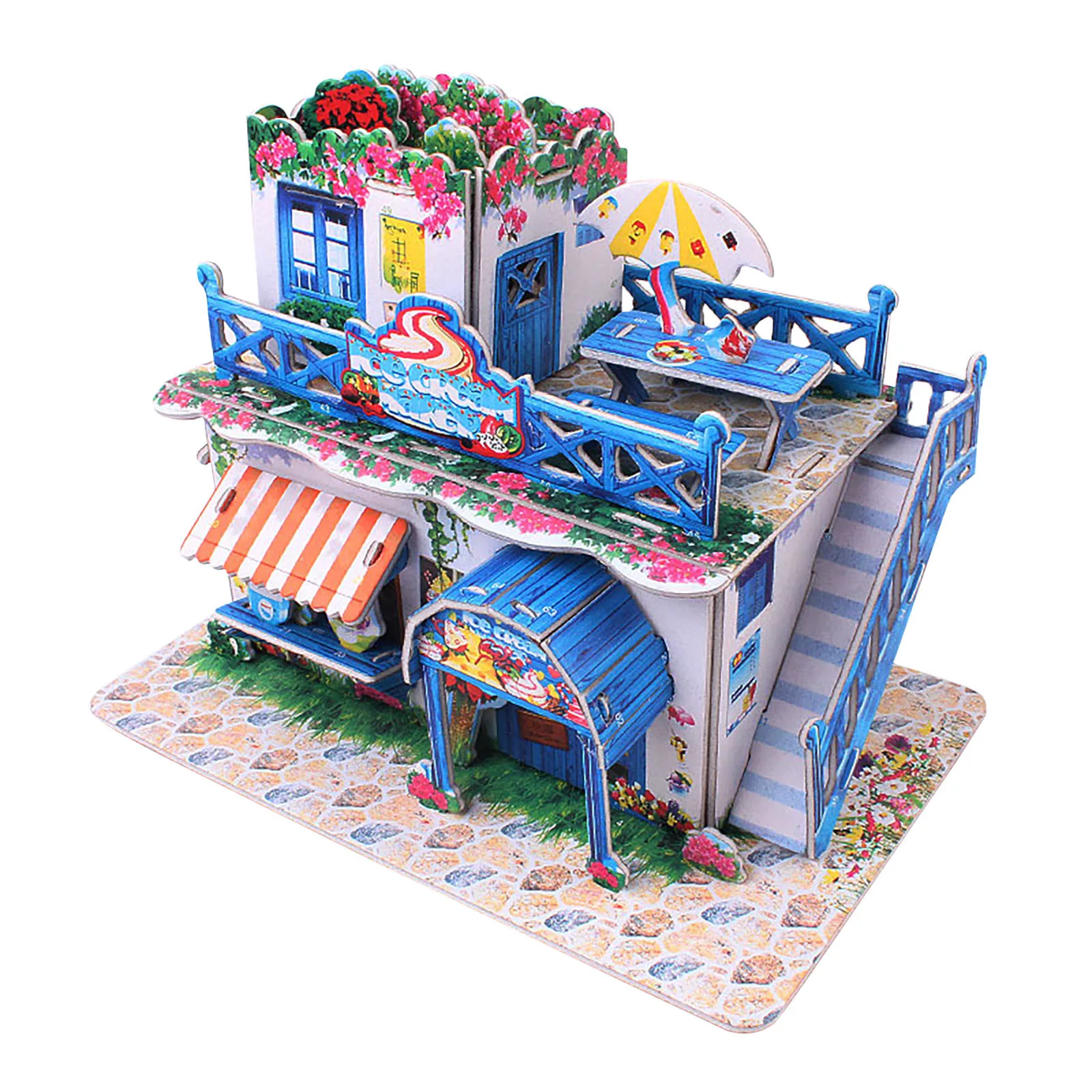 

for Toddler Boys Science Gifts 3D House Toy 3D Color Duzzle Educational DIY Cardboard House Puzzle Education