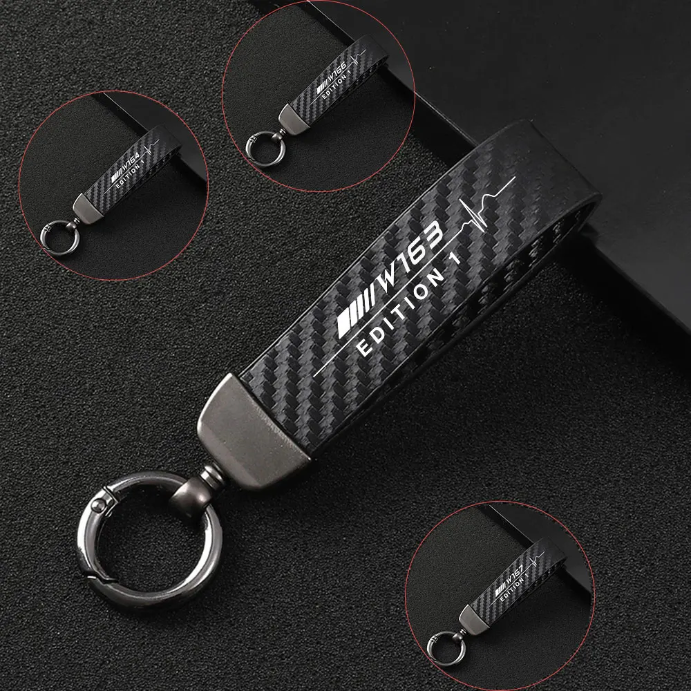 

Car KeyChain Carbon Fiber Metal Style Key Rings Holder Bag for Mercedes Benz Edition 1 GLE-Class W163 W164 W166 W167 Accessories