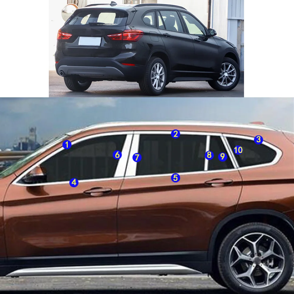 

Sticker Garnish Pillar Window Middle Strip Trim Frame Hoods For BMW X1 sDrive xDrive 18Li 20Li 25Li 2016-2018 2019 2020 2021