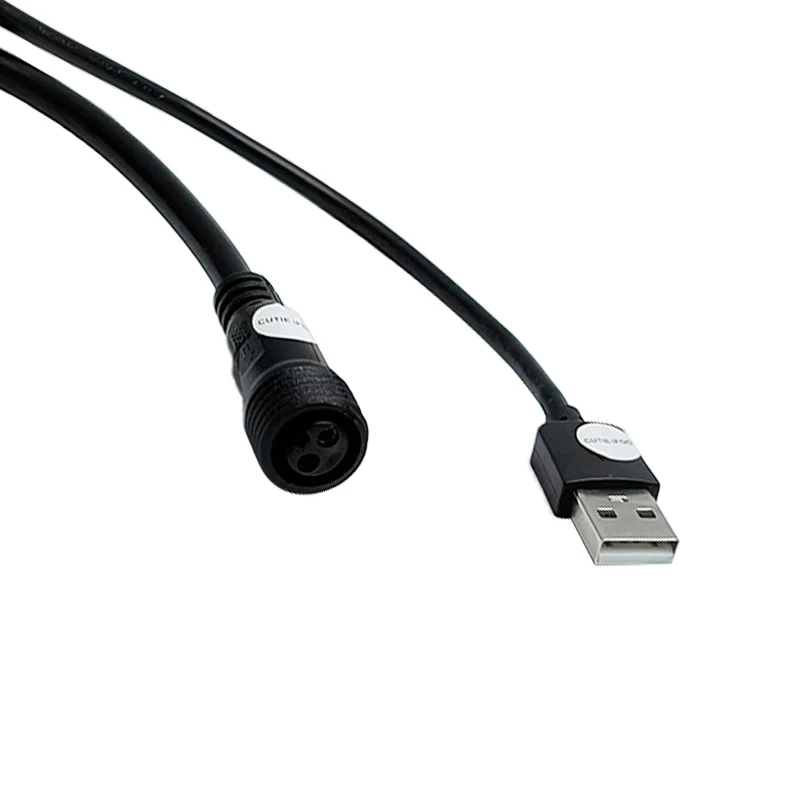 Фото USB-кабель-удлинитель с разъемом USB (мужской) на 2-контактный разъем (женский) для зарядки, 1 м, подходит для солнечных светильников №3