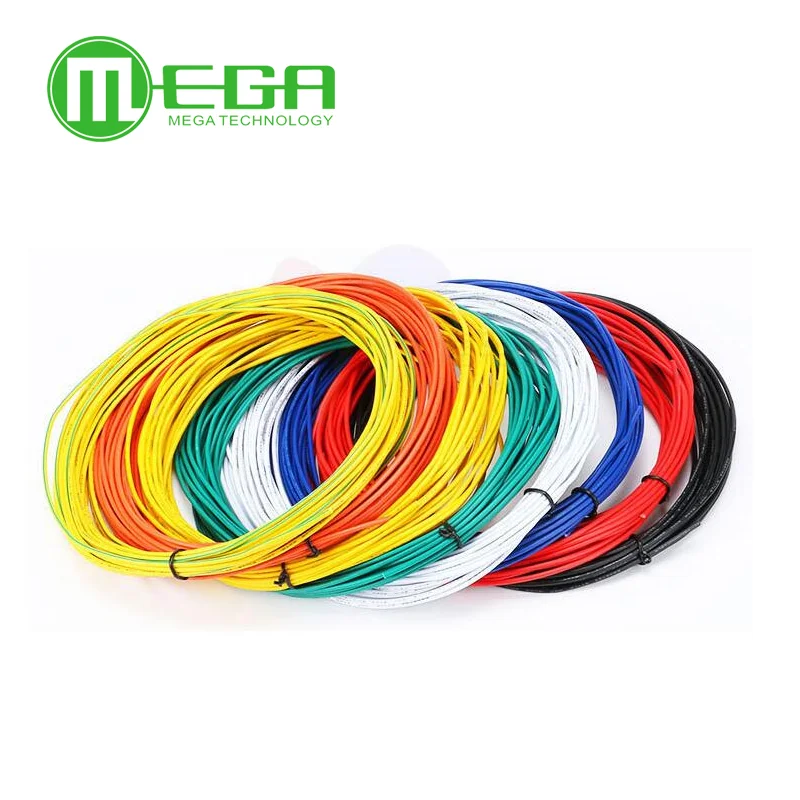 

Гибкая силиконовая проволока и кабель 26AWG 10 м, многожильный провод из луженой меди, 10 цветов на выбор, подключение проводов «сделай сам»