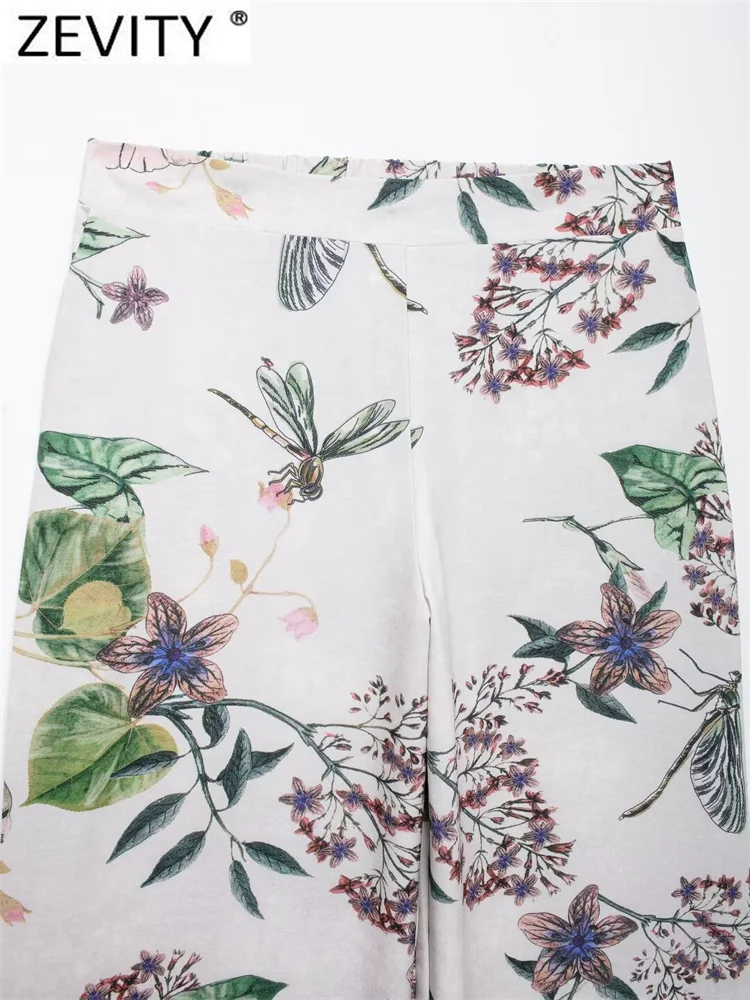 Женские прямые брюки ZEVITY с цветочным принтом