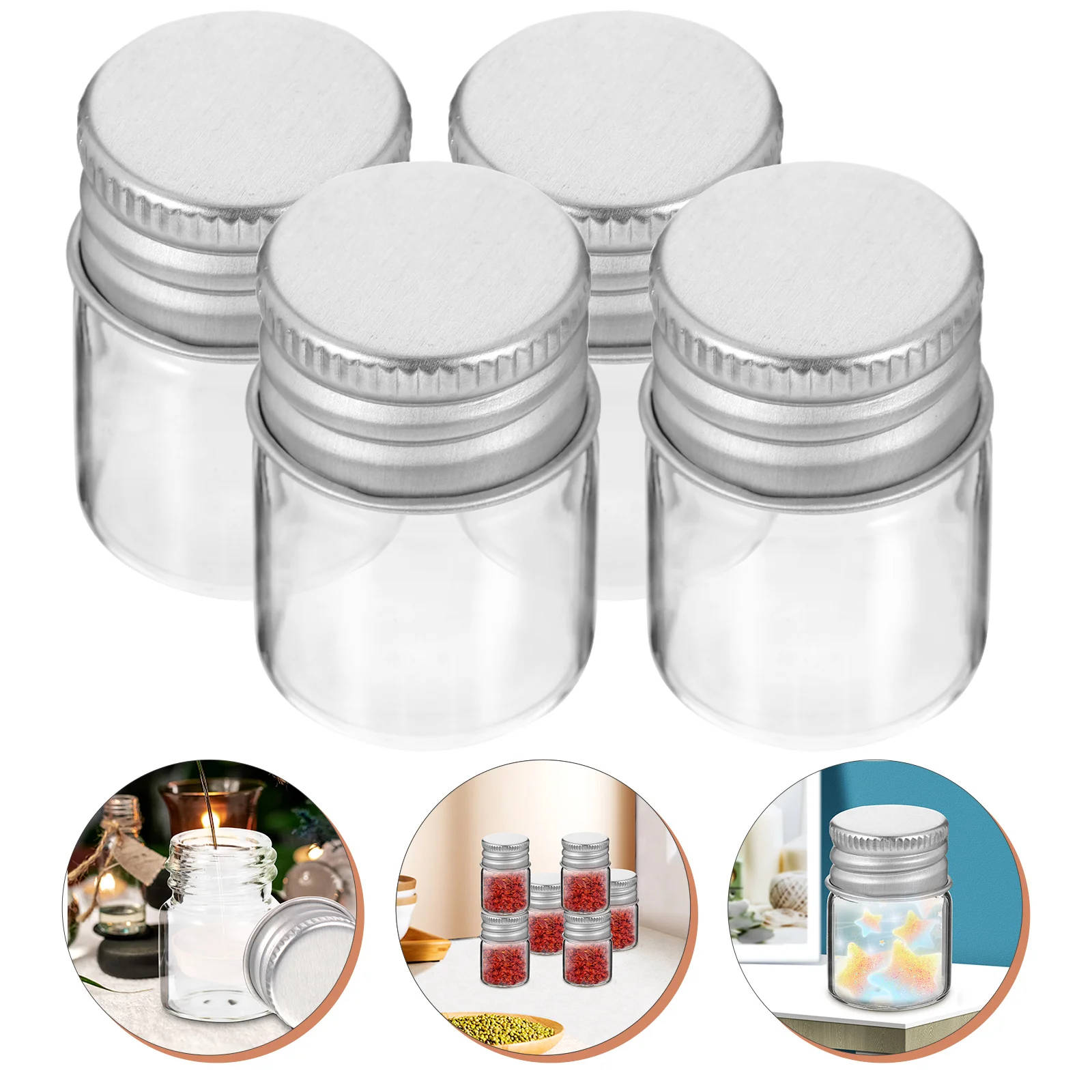 

12 PCS Glass Containers Liquids Oil Sample Containers Gift Jar Lab Sample Vials Flower Tea Sealed Cans Baby