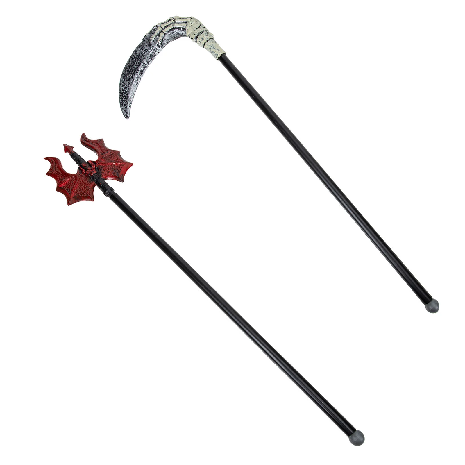 

Costume Scythe Prop Grim Reaperpitchforkcosplay Fake Party Fork Pitch Red Decor Pronged Trident Plastickids Three