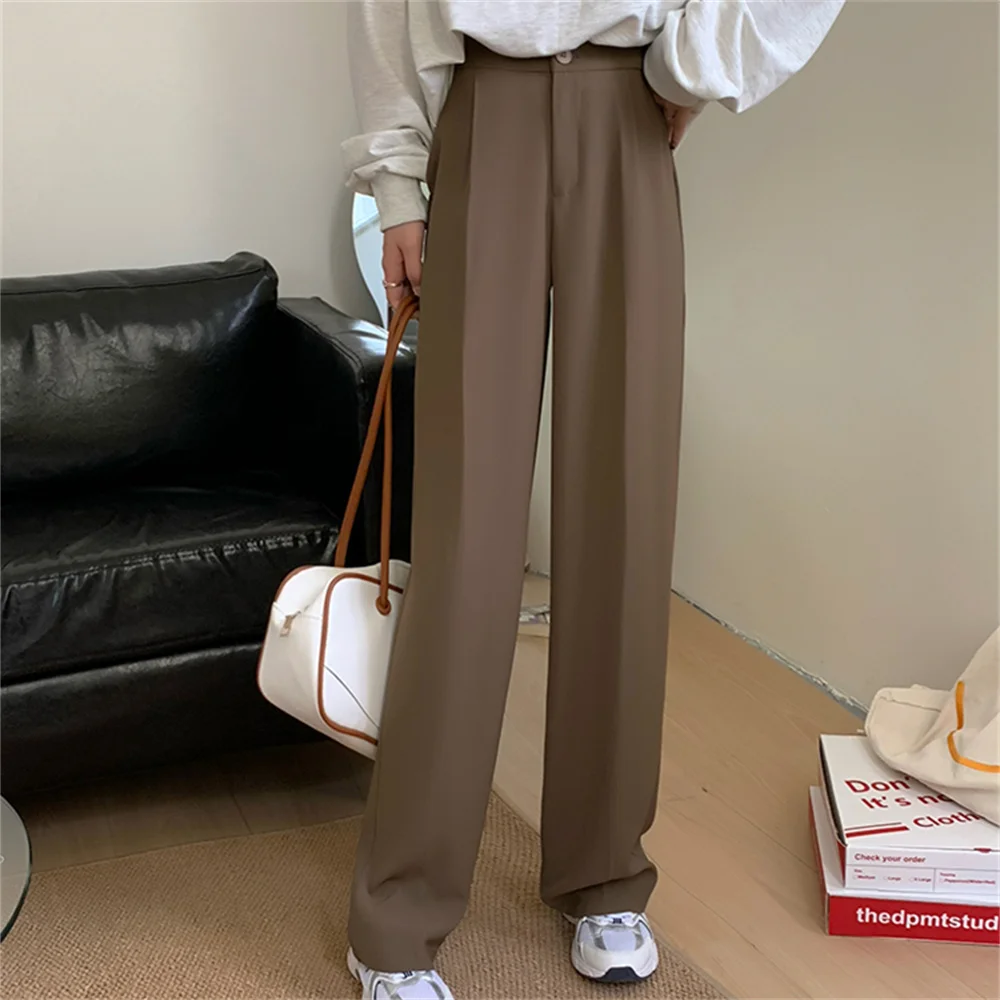 

Alien Kitty 2022 Streetwear Straight Loose Women Pants Slim Elastic Waist Fashion Casual All Match New Office Lady Work Wear