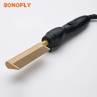 sonofly multifunction hair straightener brush electrical hot heating beard comb hair curler professional styling tools jf 210
