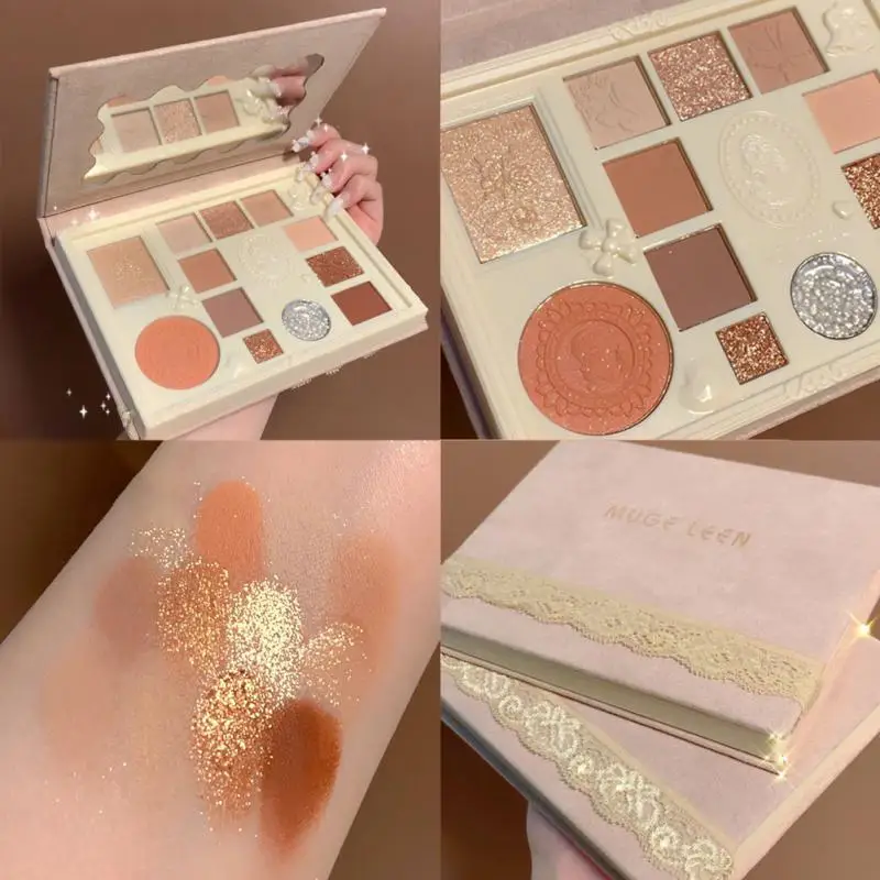 

12-color Eye Shadow Palette Glitter Matte Fine Powder Eyes Makeup Lasting Easy To Color Women Cosmetics TSLM1