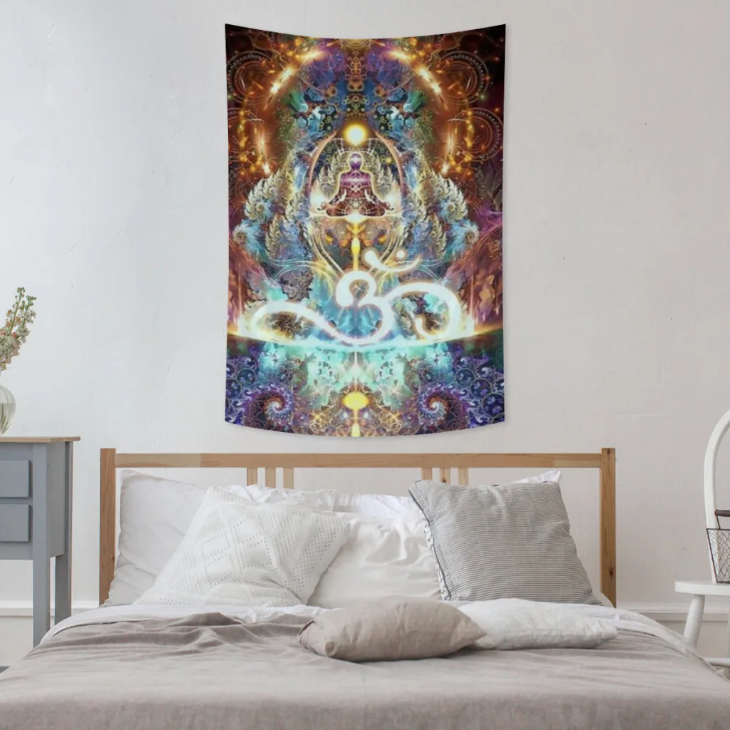 

Spiritual Fantasy Psychedelic Tapestry Cosmic Energy Trippy Space Power Mandala Wall Hanging Decor Boho Poster Gift