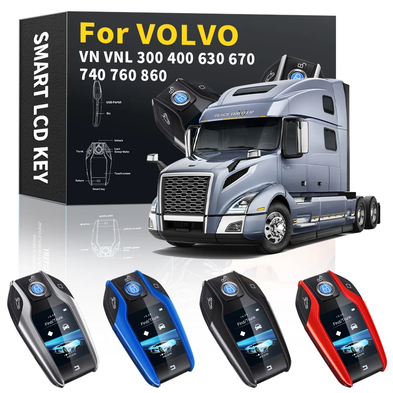 

Modified LCD Screen Smart Car Key For VOLVO VN VNL 300 400 630 670 740 760 860 1998 1999 2000 2002 2003 2004 2005 2006 2015-2022