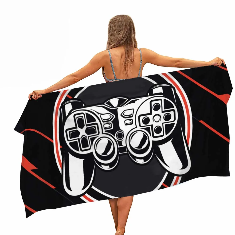 

Game Handle Beach Towel Outdoor Water Cartoon Kids Sports Swimming Bath Towel Absorbation Quick-Drying Towel Gamer Bath Towel