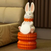 home decor large floor rabbit decoration lamp in living room resin cartoon ornament sculpture figurines for interior statue