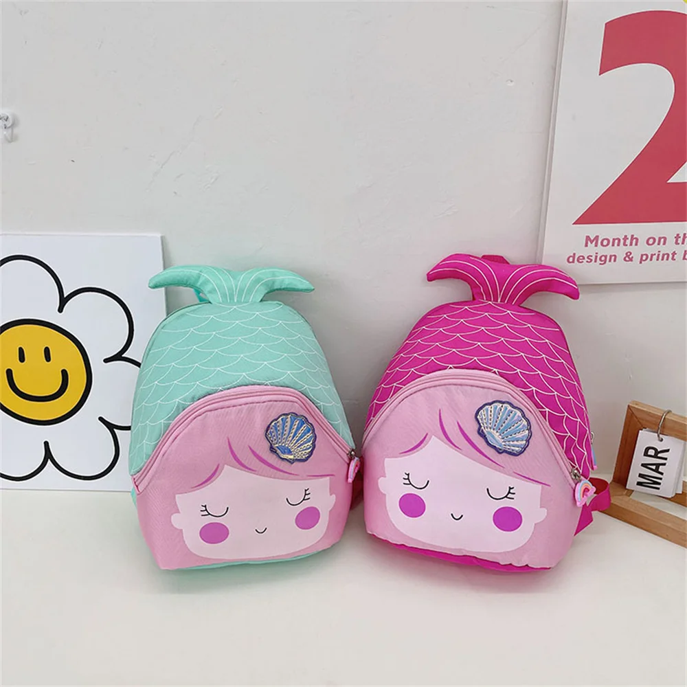Детская сумка с рисунком русалки индивидуальное имя школьная для девочек легкие
