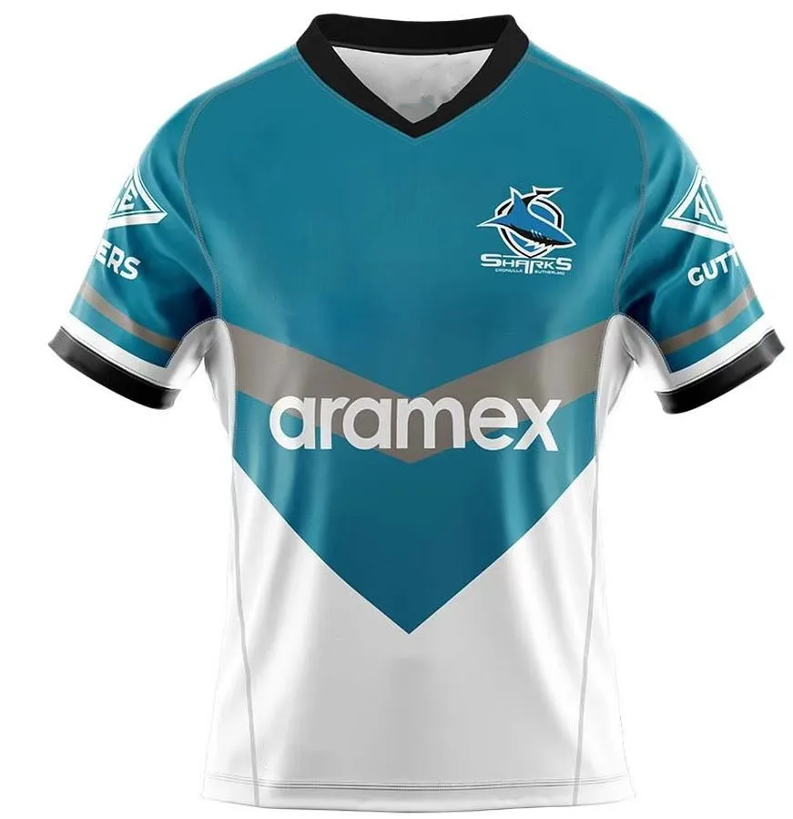 

2022, индийская Джерси CRONULLA Shark 2022/2023, Джерси Cronulla Shark для регби дома/отдыха, короткий размер S--5XL