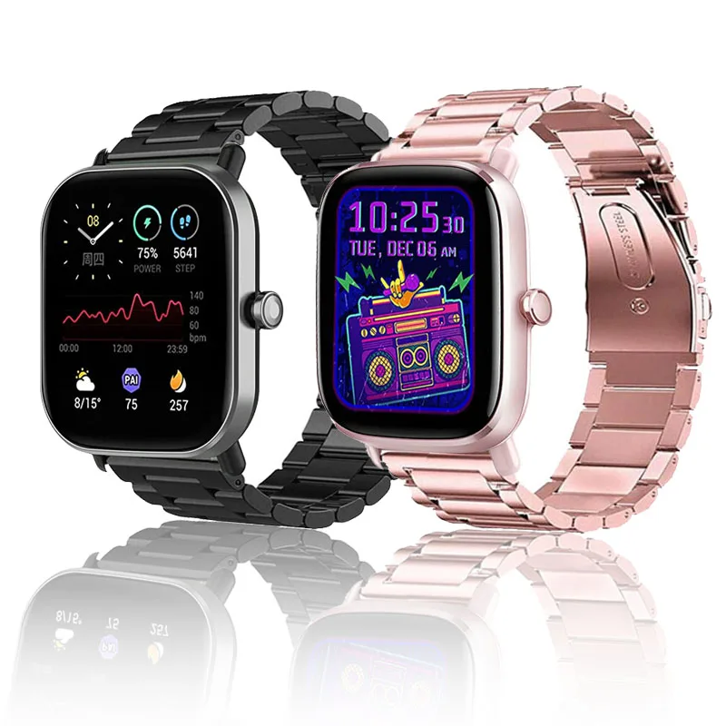 Ремешок для часов Amazfit GTS 2 mini/3/Bip/2e/GTS2/GTR 42 мм/47 мм/GTR2/GTR 3 pro/2e/Stratos 2/3 металлический