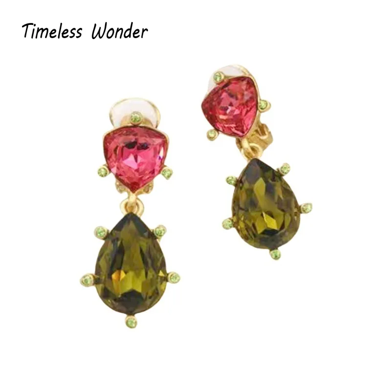 Женские серьги-клипсы с кристаллами в готическом стиле