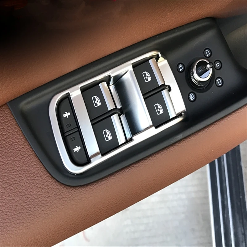 

WELKINRY car auto cover for Audi Q7 2016 2017 2018 ABS chrome door window lifter armrest regulator switch button knob trim
