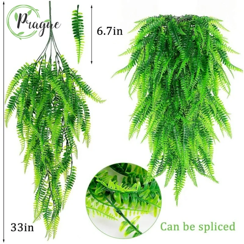 

90cm Persian fern Leaves Vines Room Decor Hanging Artificial Plant Plastic Leaf Grass Wedding Party Wall Balcony Decoration