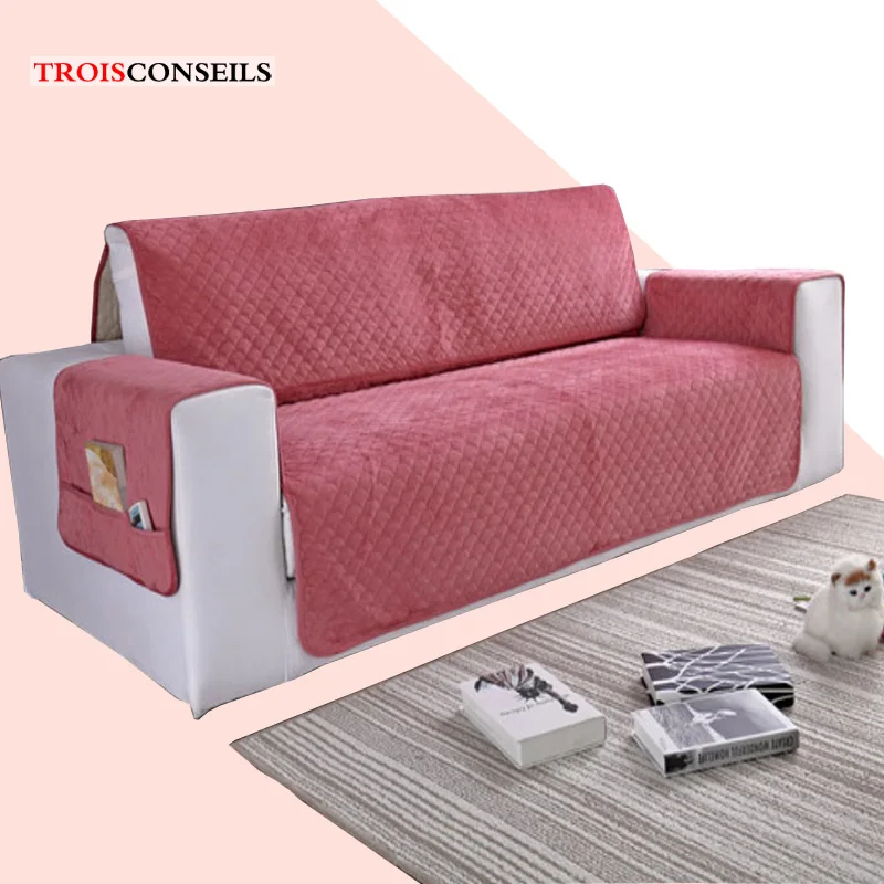 

Velvet Sofa Covers for Living Room Two and Three Seats Sofa Covers with Armrest Non Slip Sofa Cover Protector Winter Couch Cover