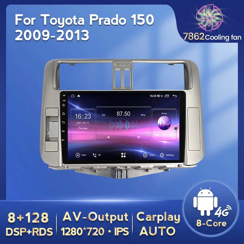 NaviFly для Toyota Land Cruiser Prado 150 2009 - 2013 Android Carplay Авто Радио Видео плеер GPS навигация 8 ядер