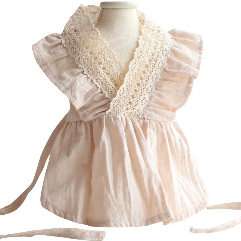 Хлопковое льняное платье для собак-питомцев.