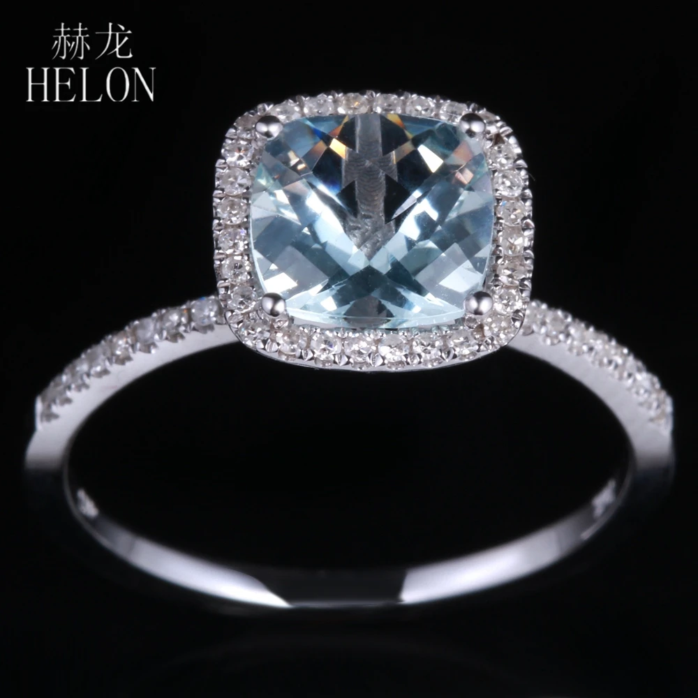 HELON однотонное кольцо из белого золота 14 карат AU585 обручальное с натуральными