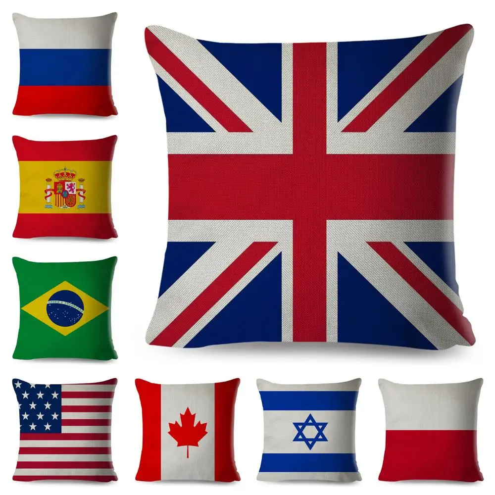

National Flag Luxury Body Throw Pillow Case Cushion Cover Home Living Room Decorative Pillows For Sofa Bed Car 45*45 Nordic