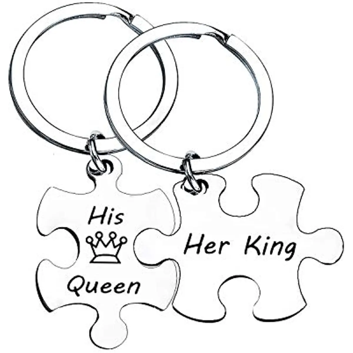 Брелки для ключей для пар, мужа, жены, ювелирные изделия, рождественские подарки для мужчин, женщин, мужчин (его королева, ее король)