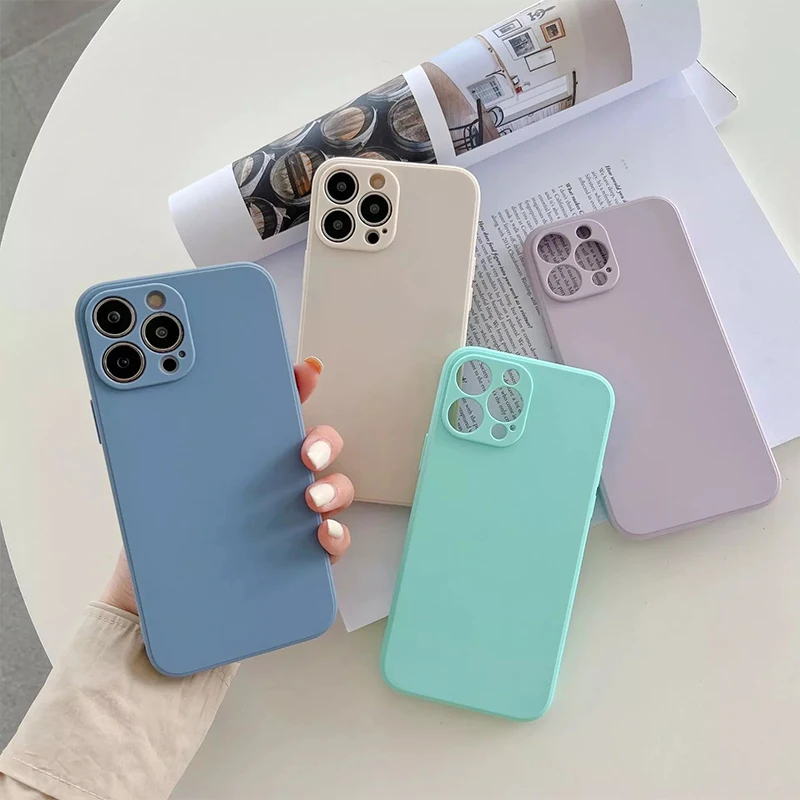 

Ultra Slim Liquid Silicone Phone Case For iPhone 13 11 12 Pro Max 13 Mini Case Cover For iPhone XS Max XR 7 8 Plus 6S Soft Cases