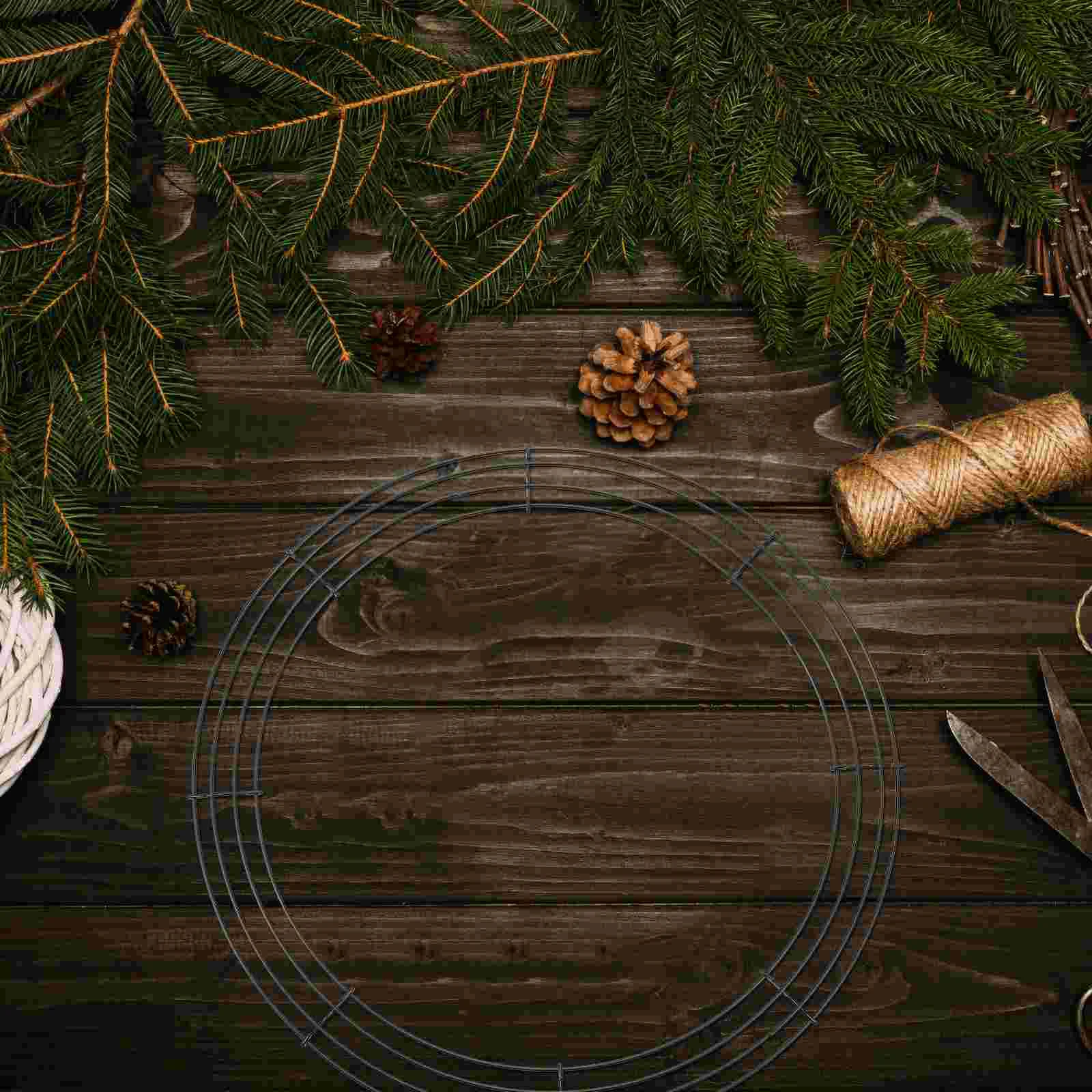 2 шт. Декор Гирлянда Рождественский Проволочный Венок Изготовление Кольца Обручи