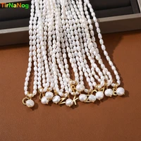 tirnanog baroque natural freshwater pearl pendant necklace of 26 english letters collarbone chain women jewelry gifts