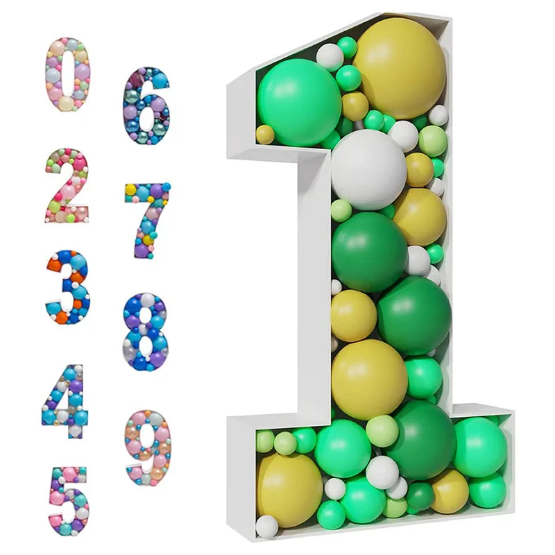 

73/93cm Giant Figure 1st 2nd 3rd Balloon Filling Box 16 18 21 Birthday Balloon Number 30 40 50 Balloon Frame Anniversary Decor