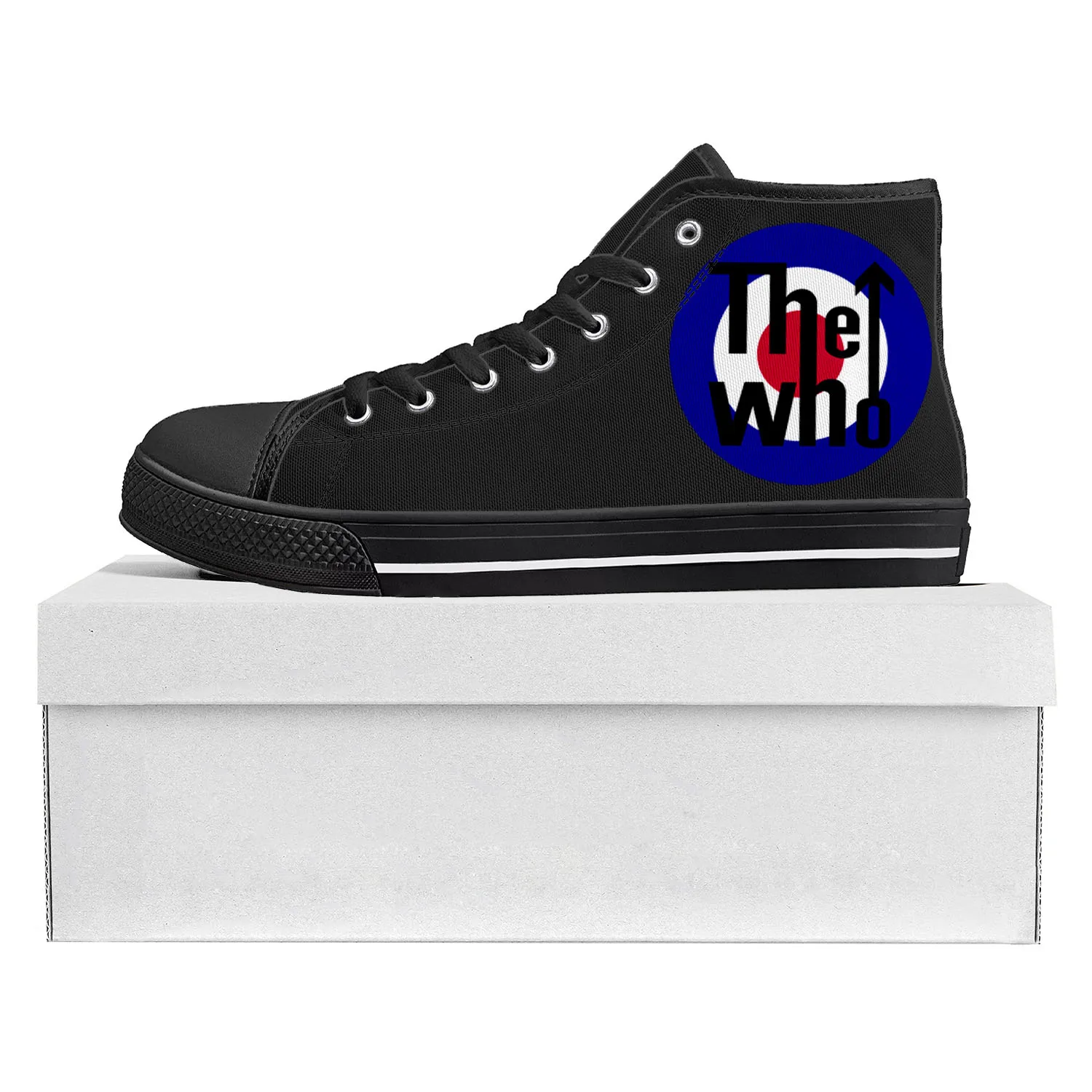 

The Who Pop Rock Band High Top High Quality Sneakers Mens Womens Teenager Canvas Sneaker Casual Couple Shoes Custom Shoe Black