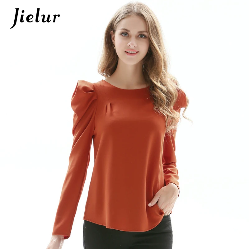 

Европейская мода, женские футболки на весну и осень, облегающая женская футболка на молнии с пышными рукавами, простая повседневная черная женская футболка