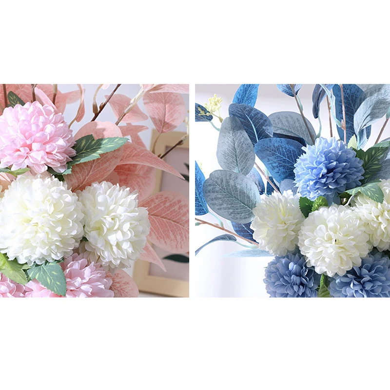 6 больших искусственных цветов белый синий букет Гортензия фотография для