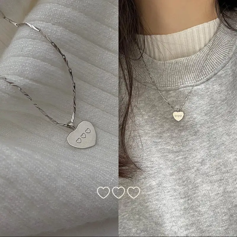 

Женская цепочка с кулоном в виде сердца, ожерелье с резьбой по дереву, элегантная цепочка до ключицы, романтическое ожерелье для девушек