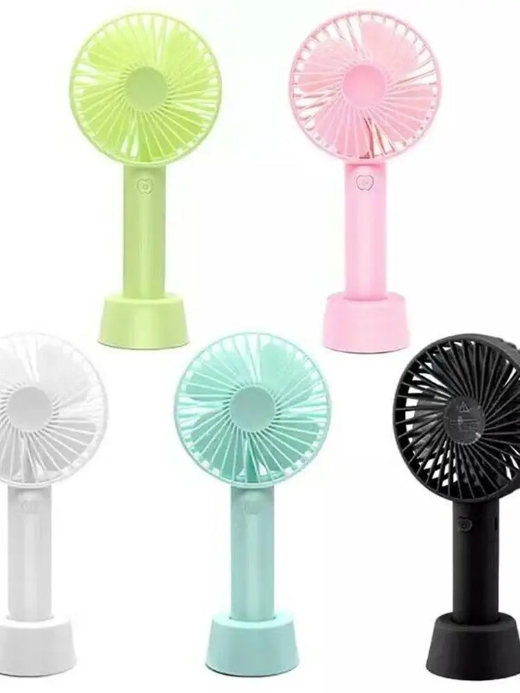 Usb Charged Fans Mini Desktop Handheld Adjustable 2 Speed Fawn Cartoon  Electric Fan With Light Quiet Travel Outdoor Cooling Fans _ - AliExpress  Mobile