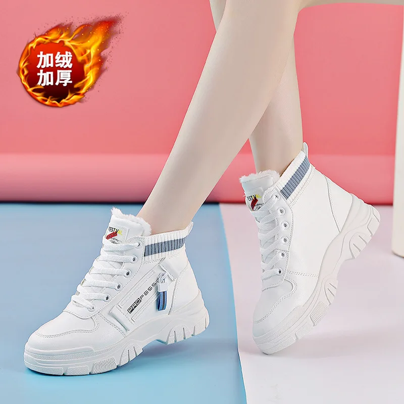 Women Winter Boots Ladies Snow Boots Lace Up Ankle Boots Female Non Slip Plush Fur Shoes Keep Warm Ankle Botas Plus Size 35-40