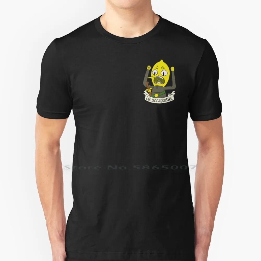 

Lemongrab T Shirt 100% Cotton Adventure Time Lemongrab Cartoon Unacceptable Quote Banner Verse Intolerable Sword Fight Angry