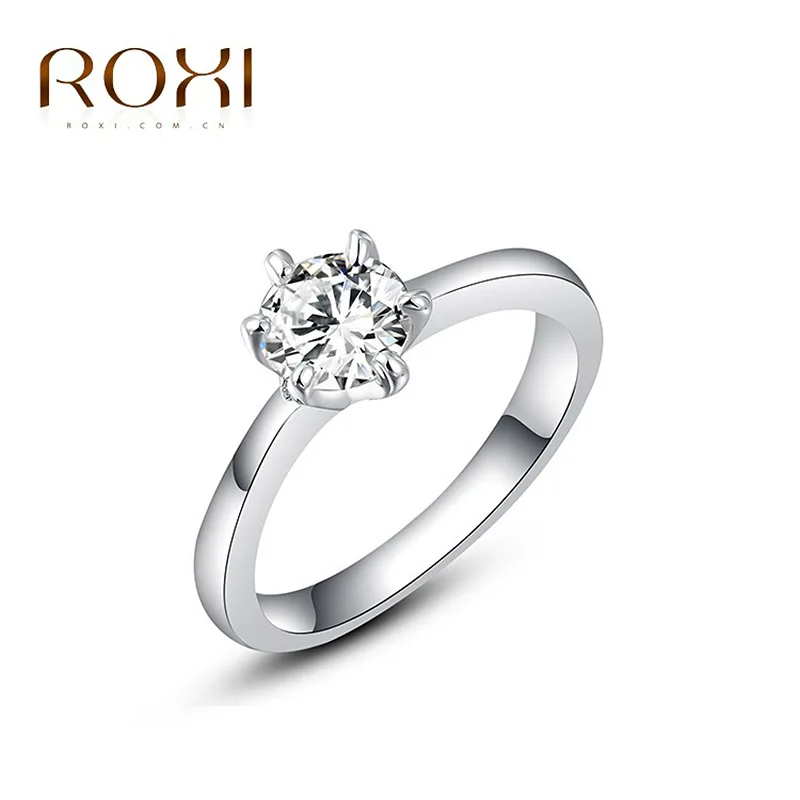 

Ornament Wholesale Genuine Austrian Crystal Platinum Single Diamond Simple Ring